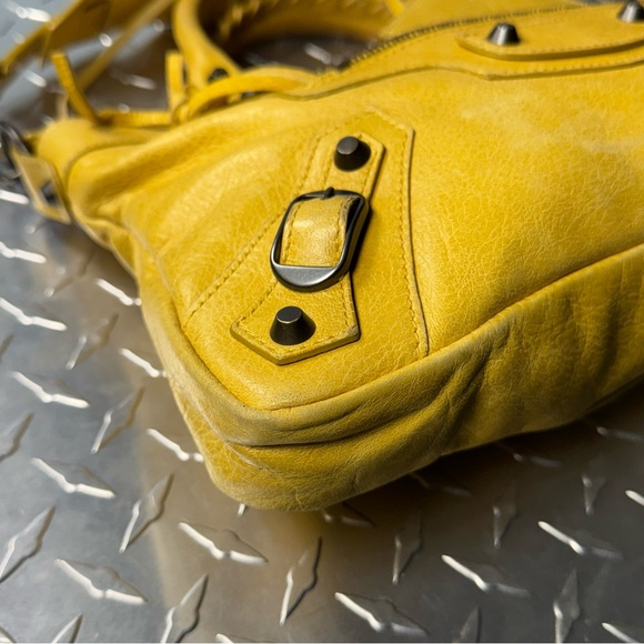 Balenciaga First Moto City Bag in Mustard Yellow - Picture 4 of 12
